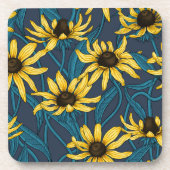 海軍の黄色のRudbekia コースター (正面)