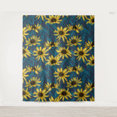 海軍の黄色のRudbekia タペストリー (正面)