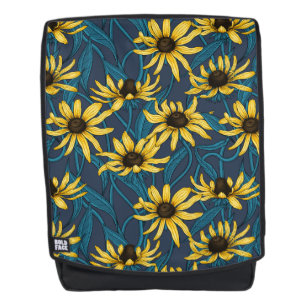 海軍の黄色のRudbekia バックパック