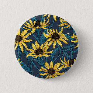 海軍の黄色のRudbekia 缶バッジ