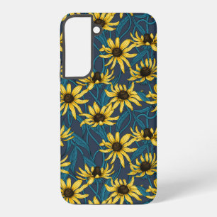 海軍の黄色のRudbekia Samsung Galaxy S22+ケース