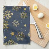 海軍の黄金の雪 キッチンタオル (四つ折り)