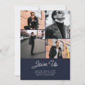 海軍はっきりしたタイポグラフィ2024年卒業 招待状 (裏面)