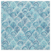 海軍は人魚の航海のな魚スケールパターンを好みます ファブリック (見本)