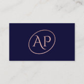 海軍ばら色の金ゴールドのイニシャルのロゴの毛の化粧のタイポグラフィ 名刺 (正面)