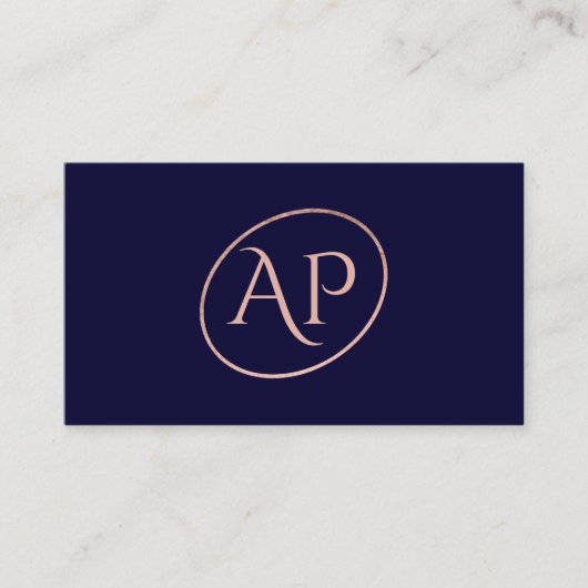 海軍ばら色の金ゴールドのイニシャルのロゴの毛の化粧のタイポグラフィ 名刺 (正面)