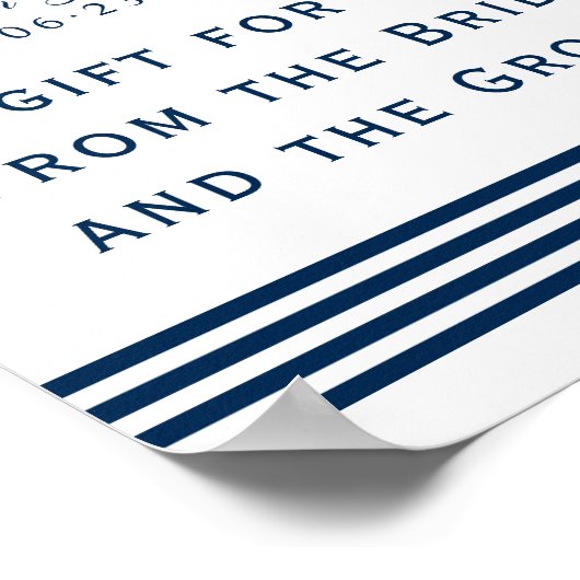 海軍への贈り物の航海の結婚式の引き出物 ポスター (角)