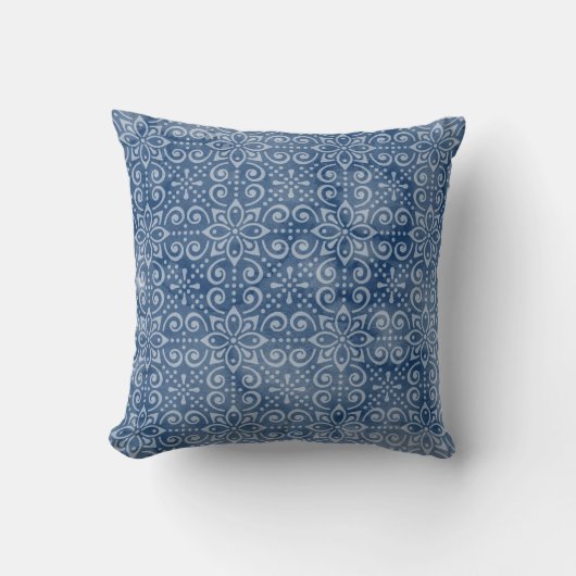 海軍ろうけつ染めの装飾用クッション クッション (正面)
