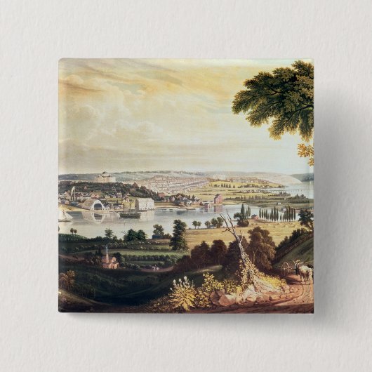 海軍を越えるからのワシントン州市 缶バッジ (正面)