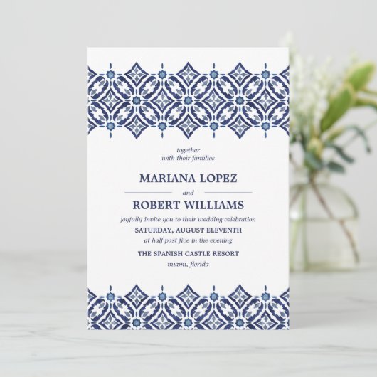 海軍アズレジョ |スペインのタイルレース結婚の 招待状 (スタンド正面)