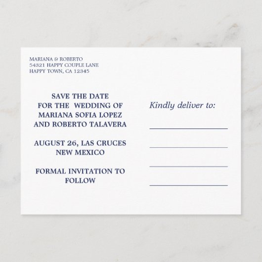 海軍アズレジョ |タイルスペインのレース日付を保存 案内ポストカード (裏面)