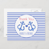 海軍アンカー ネイビーストライプ | 感謝の気持ちを伝えるポストカード ポストカード (正面/裏面)