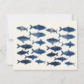 海軍アンカー モダン ネイビーブルー 写真 誕生日 サンキューカード (裏面)