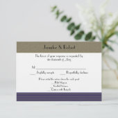 海軍アールデコの優雅な結婚式の応答カード 出欠カード (スタンド正面)