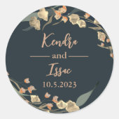 海軍エレガントとベージュボホ植物学 ラウンドシール (正面)