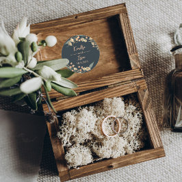 海軍エレガントとベージュボホ植物学 ラウンドシール