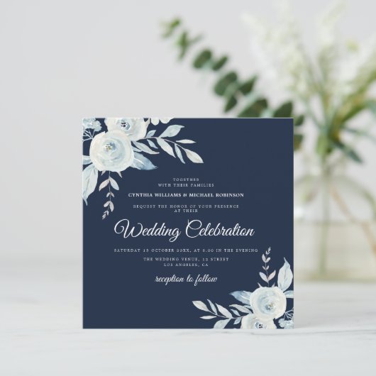 海軍エレガントと埃の多い青フローラ結婚ズ 招待状 (スタンド正面)