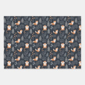 海軍エレガントと茶色の森林冬の動物 ラッピングペーパーシート (正面2)