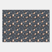 海軍エレガントと茶色の森林冬の動物 ラッピングペーパーシート (正面)
