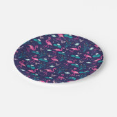 海軍エレガントのフラミンゴとライパド模様 ペーパープレート (アングル)