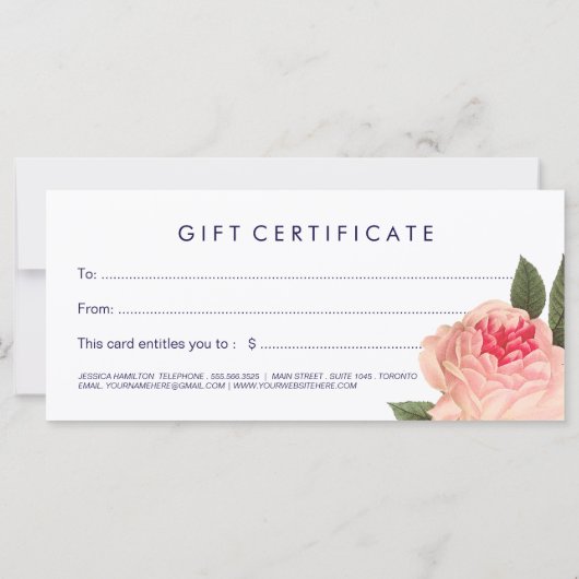 海軍エレガントギフト券のサンゴ牡丹 (裏面)