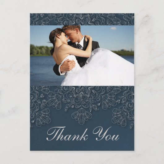 海軍エレガントフローラス結婚ワーズの写真感謝していよ ポストカード (正面)