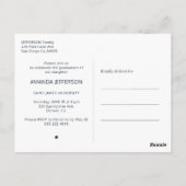 海軍エレガント写真卒業招待状 ポストカード (裏面)