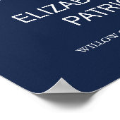 海軍エレガント書道の結婚歓迎 ポスター (角)