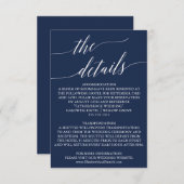 海軍エレガント書道の結婚詳細カード エンクロージャーカード (正面/裏面)