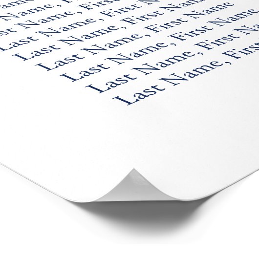 海軍エレガント書道座席表 ポスター (角)