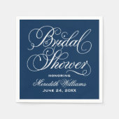 海軍エレガント書道結婚ブライダルシャワー スタンダードカクテルナプキン (正面)