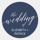 海軍エレガント書道結婚封筒用シール ラウンドシール (正面)