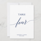 海軍エレガント書道表4つの表番号 招待状 (正面)