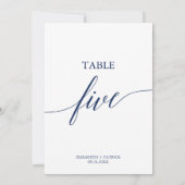 海軍エレガント書道表5つの表番号 招待状 (裏面)