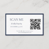 海軍エレガント植物紋章モノグラ結婚ム エンクロージャーカード (正面)