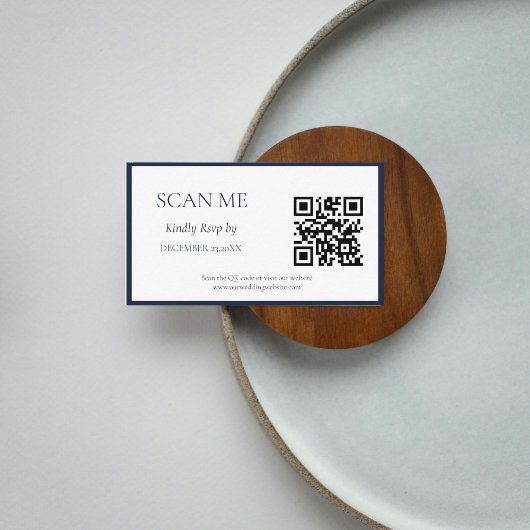 海軍エレガント植物紋章モノグラ結婚ム エンクロージャーカード