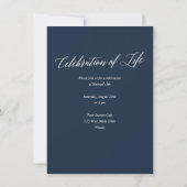 海軍エレガント記念写真お祝いオブ・ライフ 招待状 (裏面)