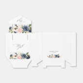 海軍エレガント赤面フローラ結婚式の引き出物箱 フェイバーボックス (折り畳みなし)