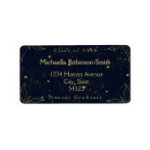 海軍エレガント金ゴールド卒業住所 ラベル (正面)