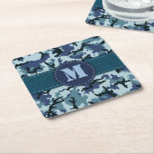 海軍カモフラージュ スクエアペーパーコースター (アングル)