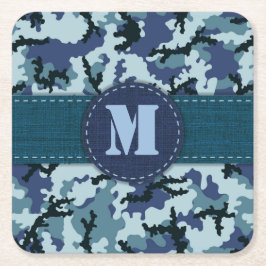 海軍カモフラージュ スクエアペーパーコースター