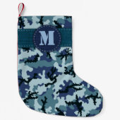 海軍カモフラージュ スモールクリスマスストッキング (正面)