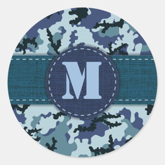 海軍カモフラージュ ラウンドシール (正面)