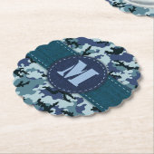 海軍カモフラージュ ラウンドペーパーコースター (アングル)