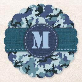 海軍カモフラージュ ラウンドペーパーコースター