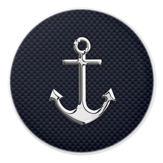 海軍カーボン繊維のプリントのクロムいかり セラミックノブ (正面)