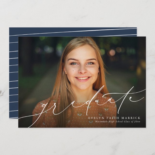 海軍クラシックシンプル卒業発表 (正面/裏面)