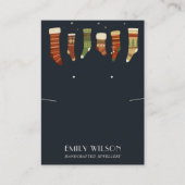 海軍クリスマスストッキングネックレスイヤリングディスプレイ 名刺 (正面)