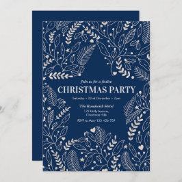 海軍クリスマスパーティの招待状は星と柊 招待状
