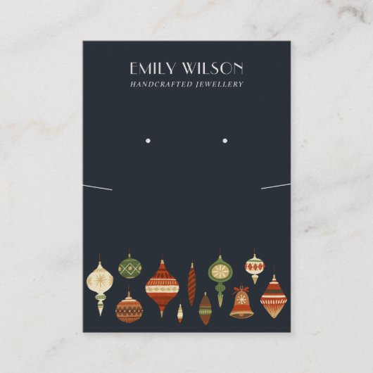 海軍クリスマス飾りネックレスイヤリングディスプレイ 名刺 (正面)